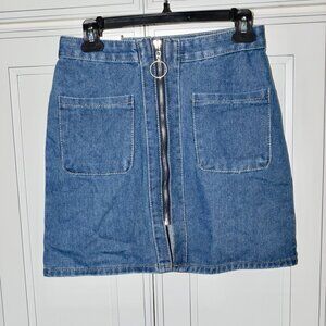 Blue denim skirt